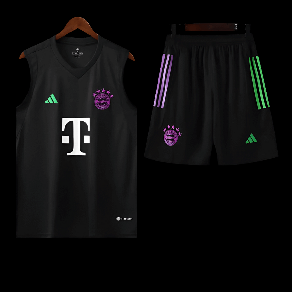 FC Bayern Munchen Black Sleeveless Training Set (With Shorts)