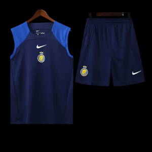 Al Nassr Dark Blue Sleeveless Training Set (With Shorts) in india