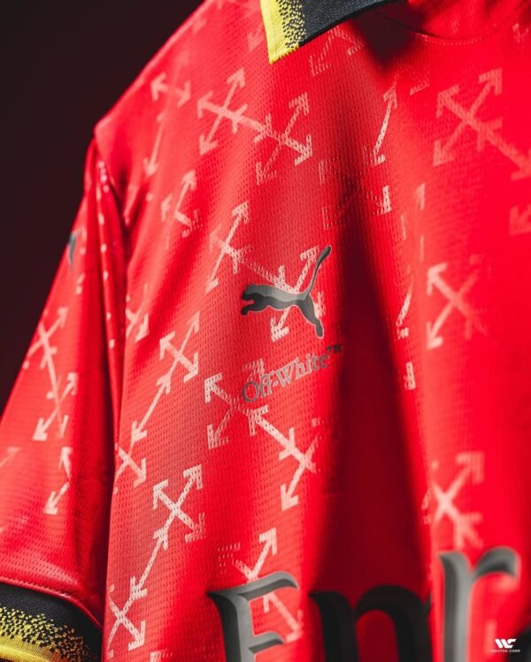 AC Milan X Off White Red Jersey (Player Version) - Image 4