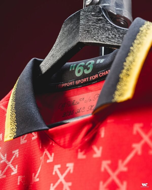 AC Milan X Off White Red Jersey (Player Version) - Image 6