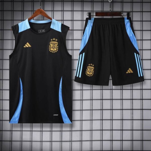 Argentina Sleeveless Training Kit (2024 Edition) – Black & Sky Blue