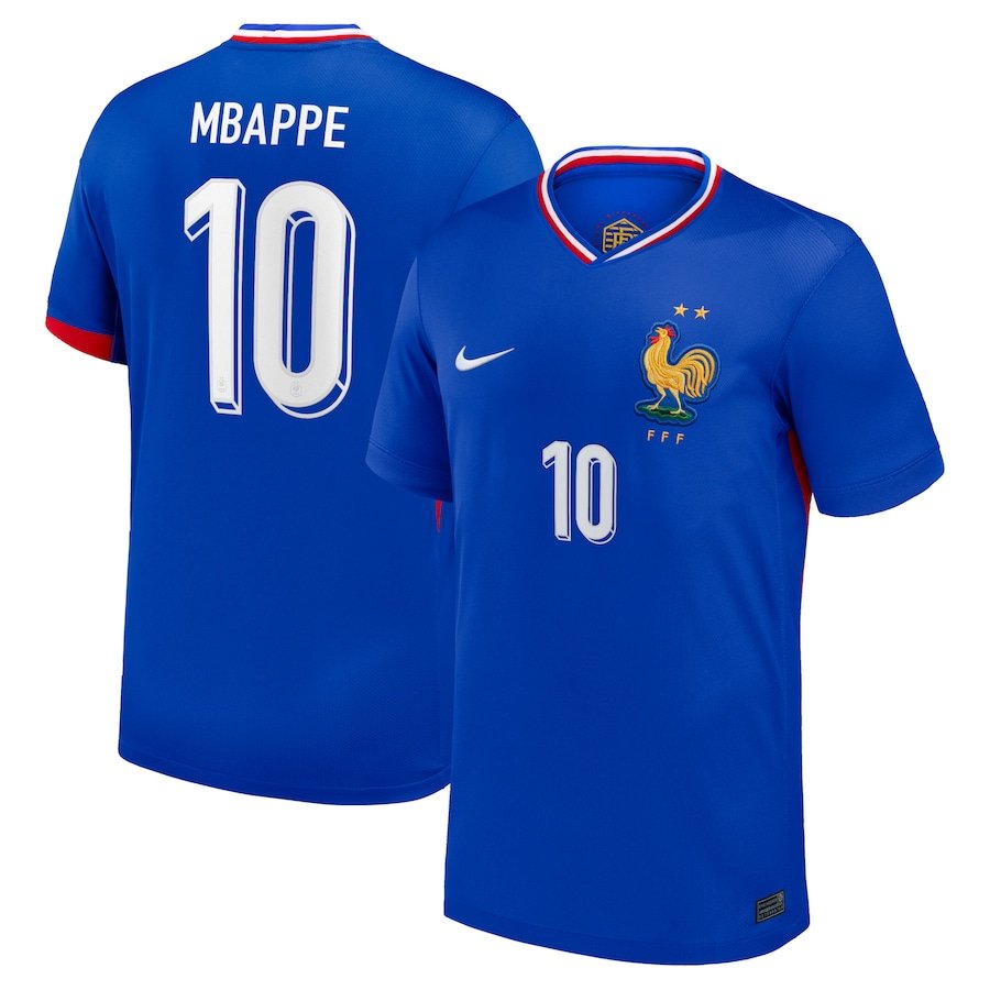 10. France Home Mbappé Jersey – 2024 Euro Edition