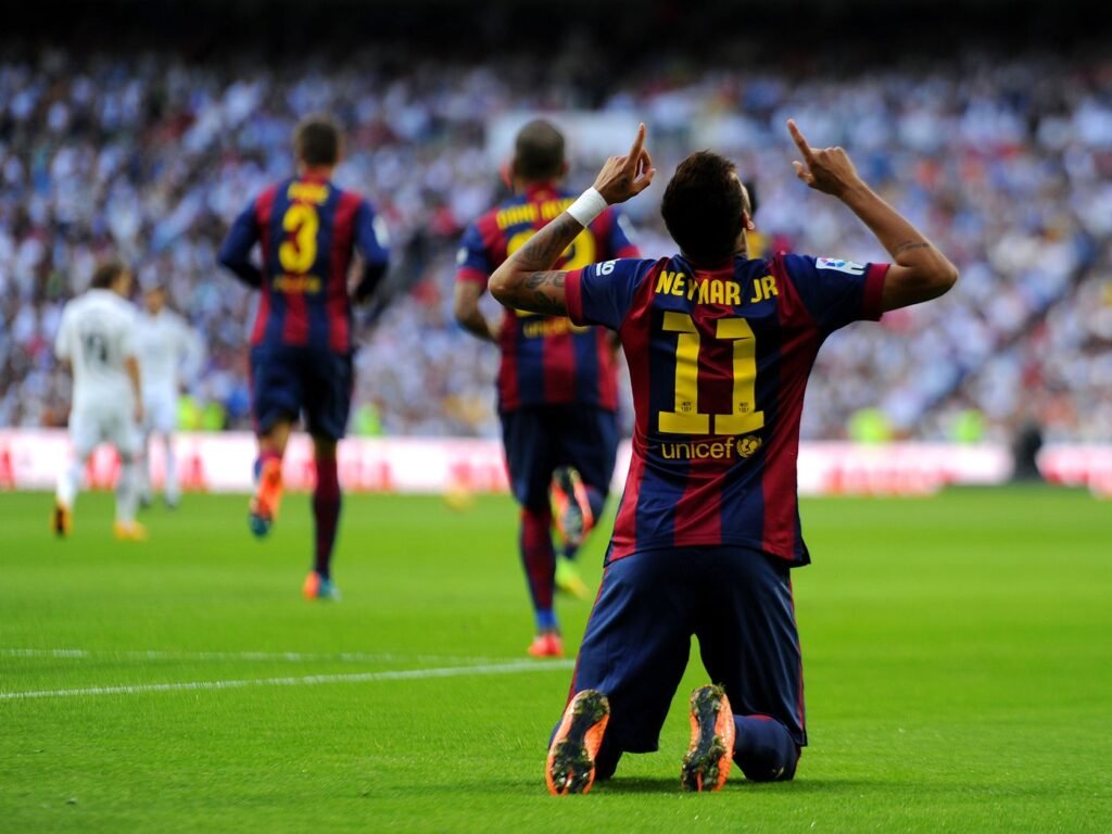 7. Barcelona Away Neymar Kit – 2014 vs Real Madrid (El Clásico)