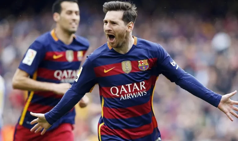 2. Barcelona Home Kit (2015–16 – Horizontal Stripes)